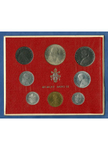 1965 - Confezione Zecca Vaticano Paolo VI Anno III - 8 valori    Tiratura 60.000